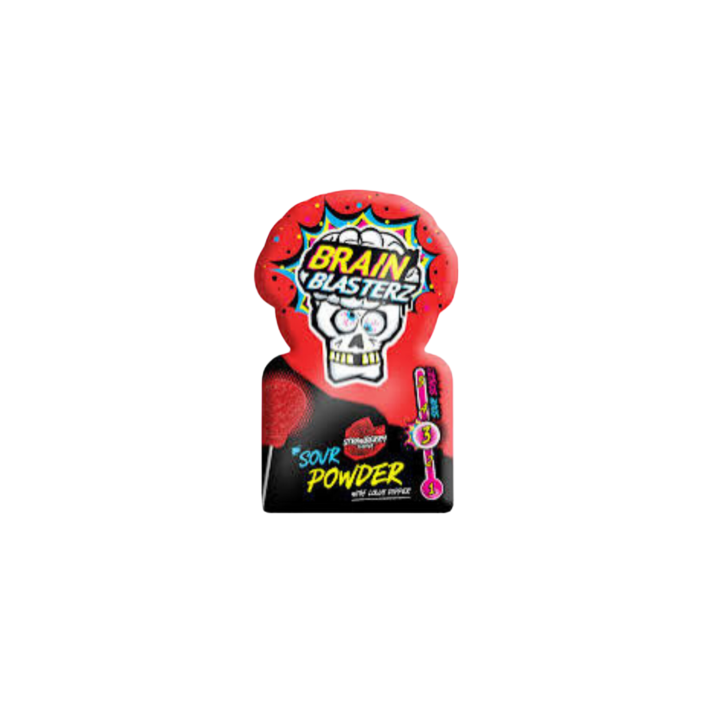 Brain Blasters Sour Powder Lolly Strawberry